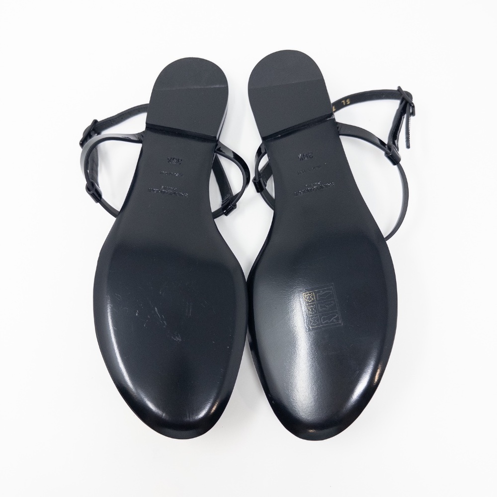 Saint Laurent Cassandra YSL Strass Medalian Flat Sandals EU 39.5 US 9.5 - Picture 7 of 8